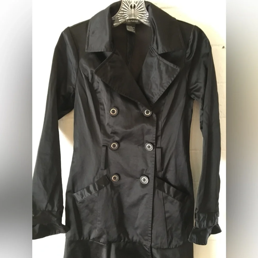 Rampage Elegant Black Double-Breasted Women's Coat - Picture 2 of 14